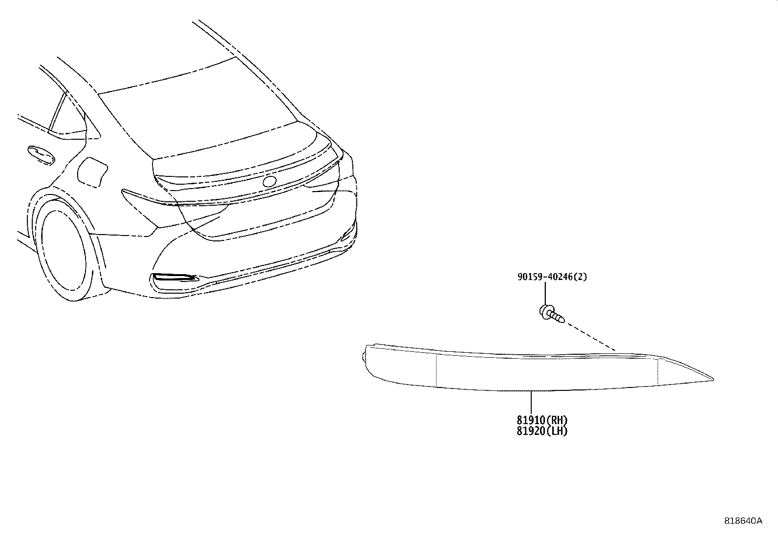 81910-06110 REFLECTOR ASSY, REFLEX, RH product image