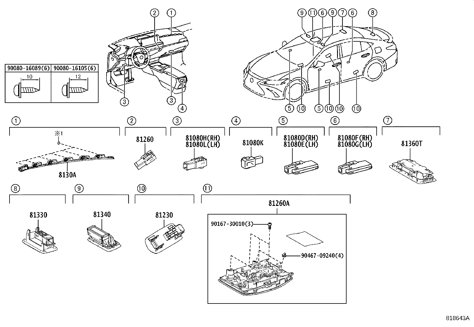 Toyota 81260-06050-C0 LAMP ASSY, MAP