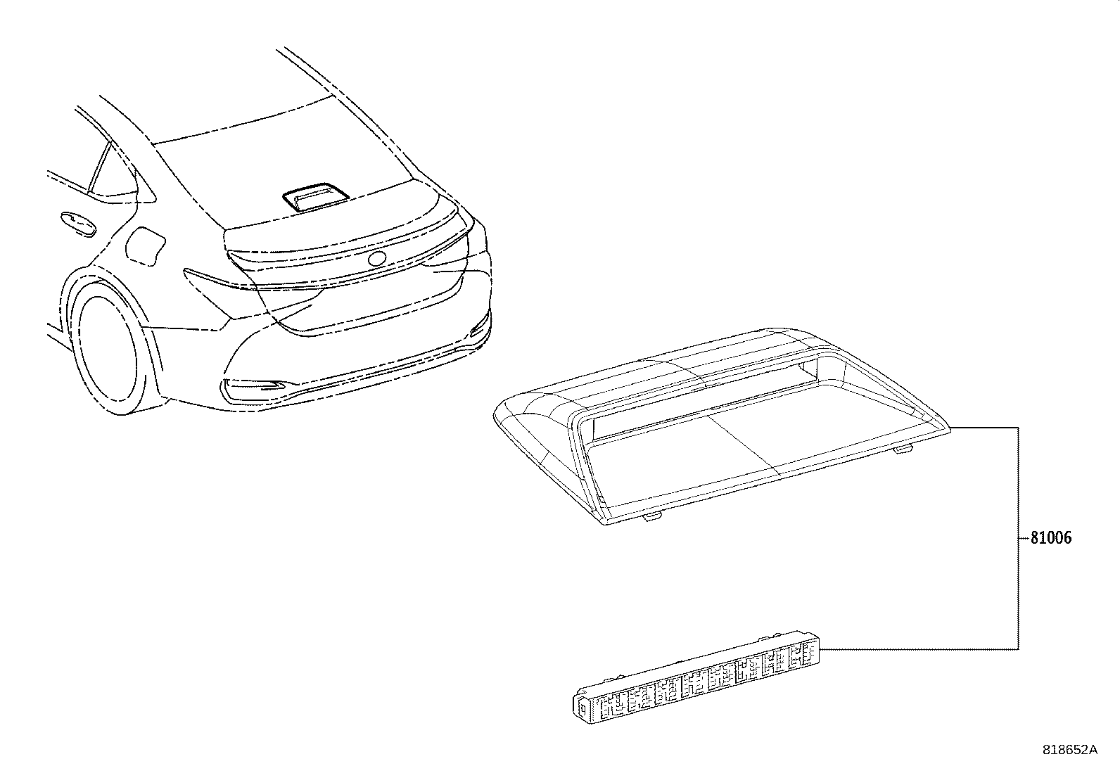 Toyota 81006-06090-E0 LAMP SET, STOP CENTER