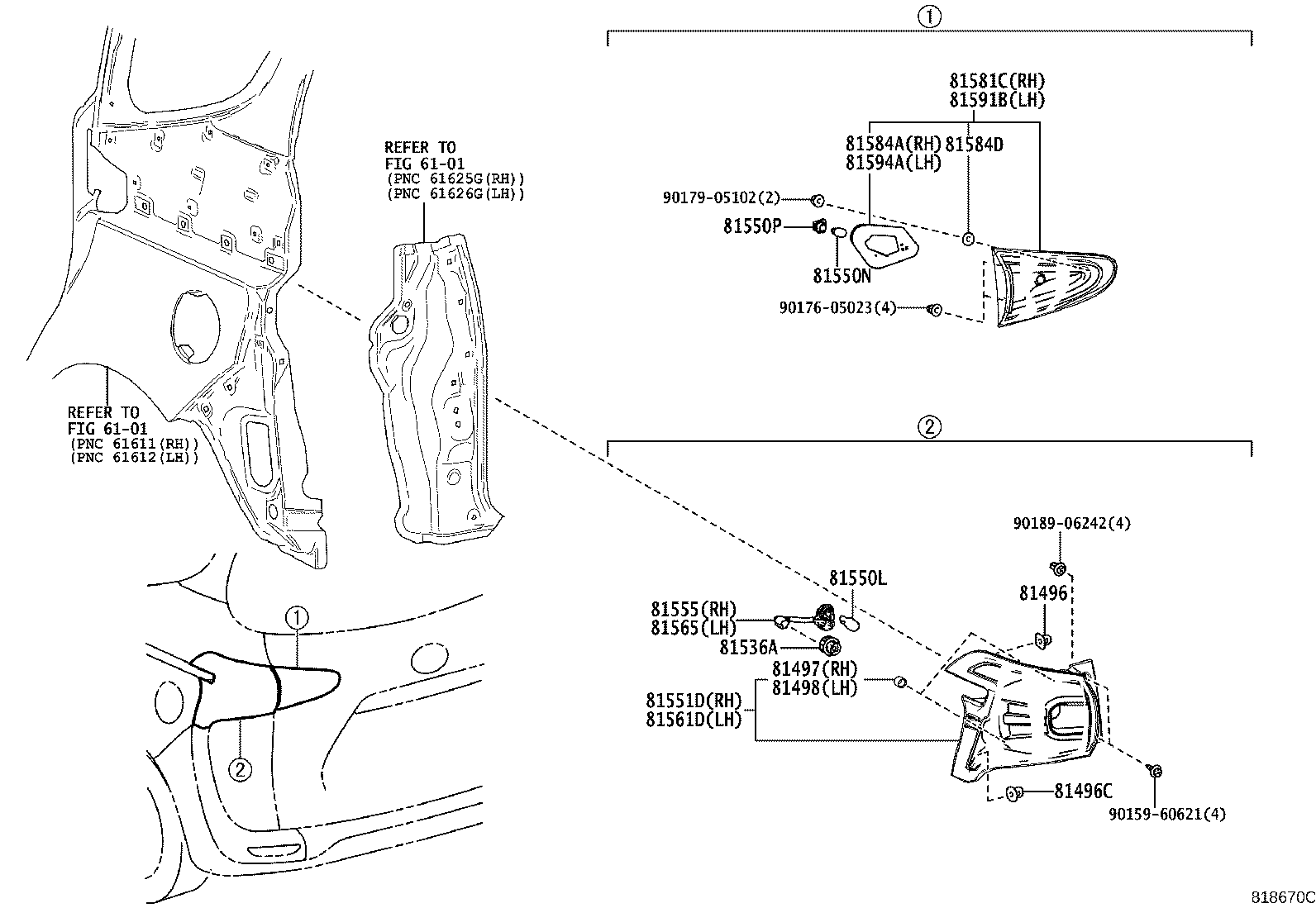 81551-52C80 LENS & BODY, REAR COMBINATION LAMP, RH product image