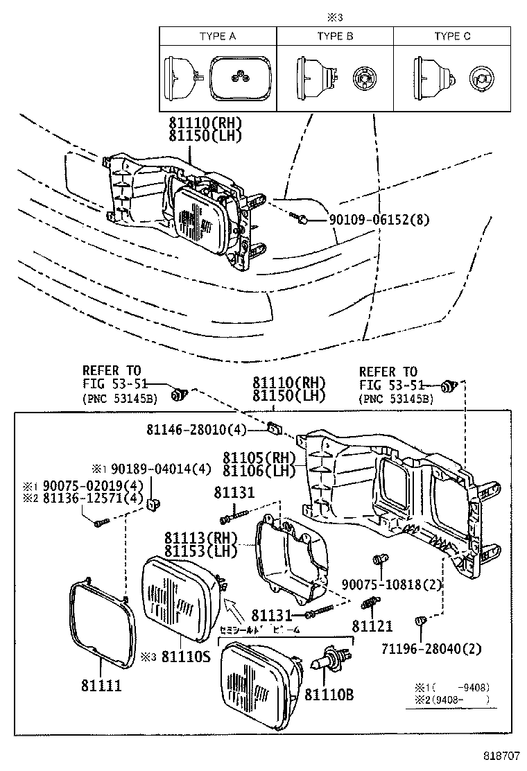 81150-28490 HEADLAMP ASSY, LH product image