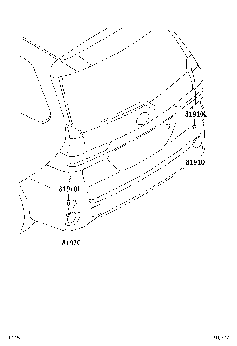 81910-BZ140 REFLECTOR ASSY, REFLEX, RH product image