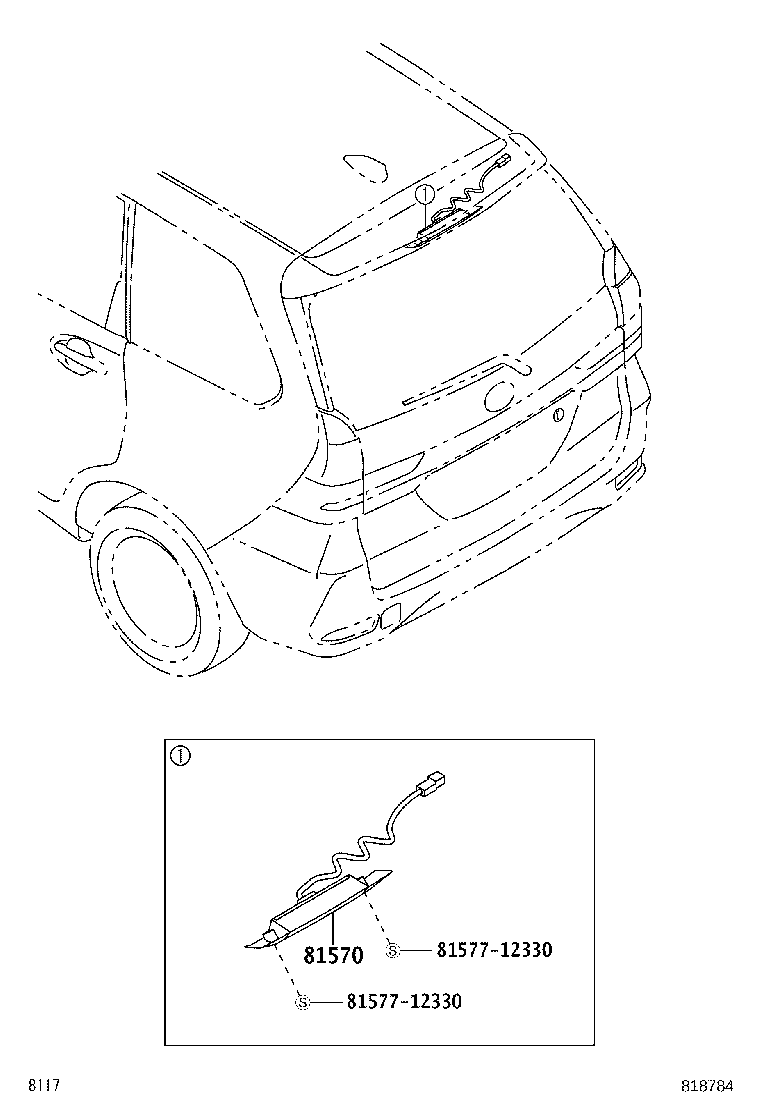 81570-BZ140 LAMP ASSY, CENTER STOP product image