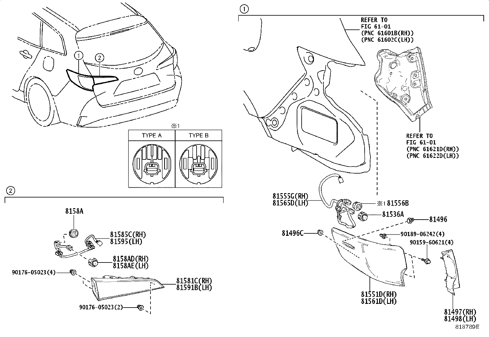 81497-02040 COVER, REAR COMBINATION LAMP, RH product image