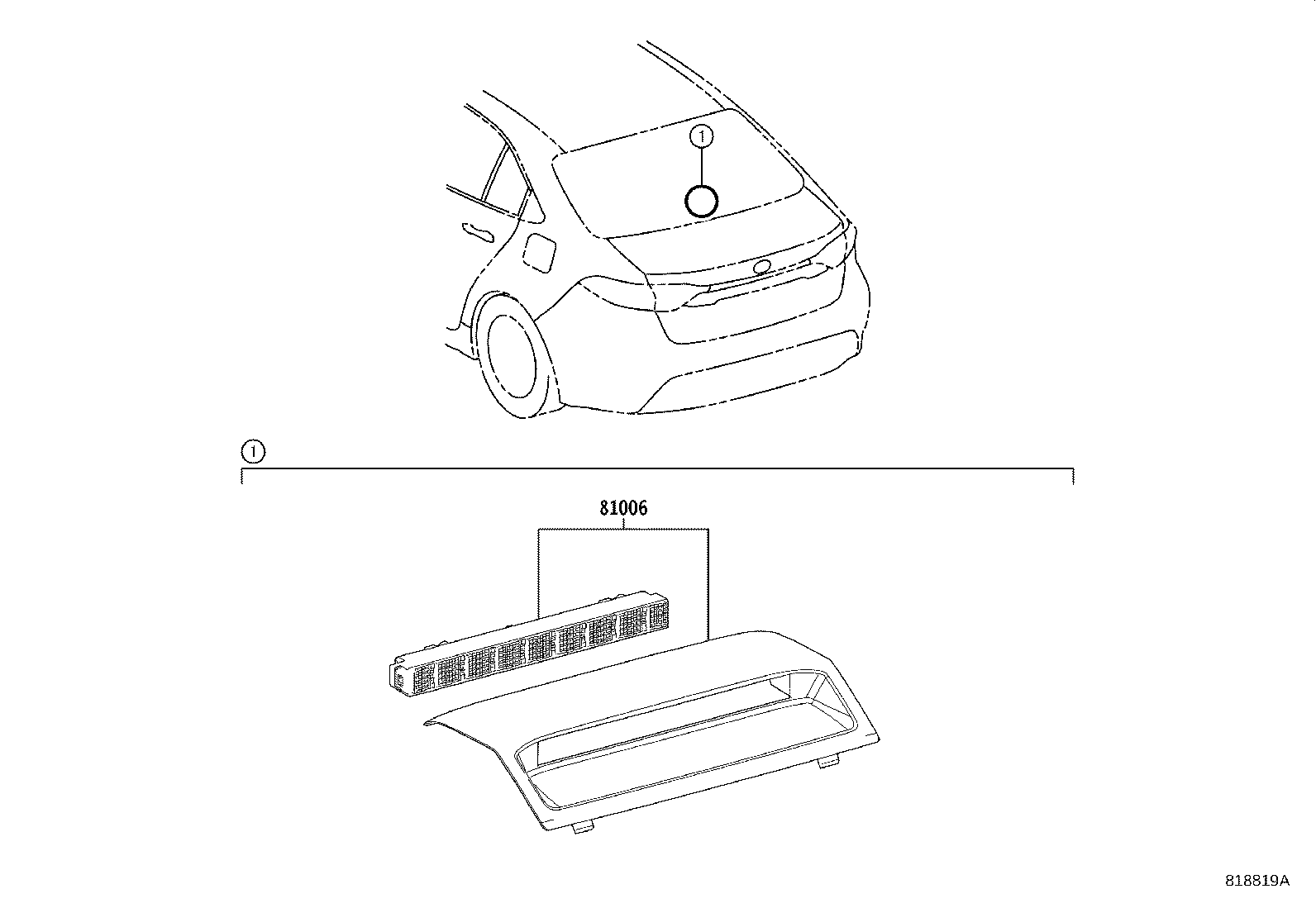 Toyota 81006-12190-C0 LAMP SET, STOP CENTER