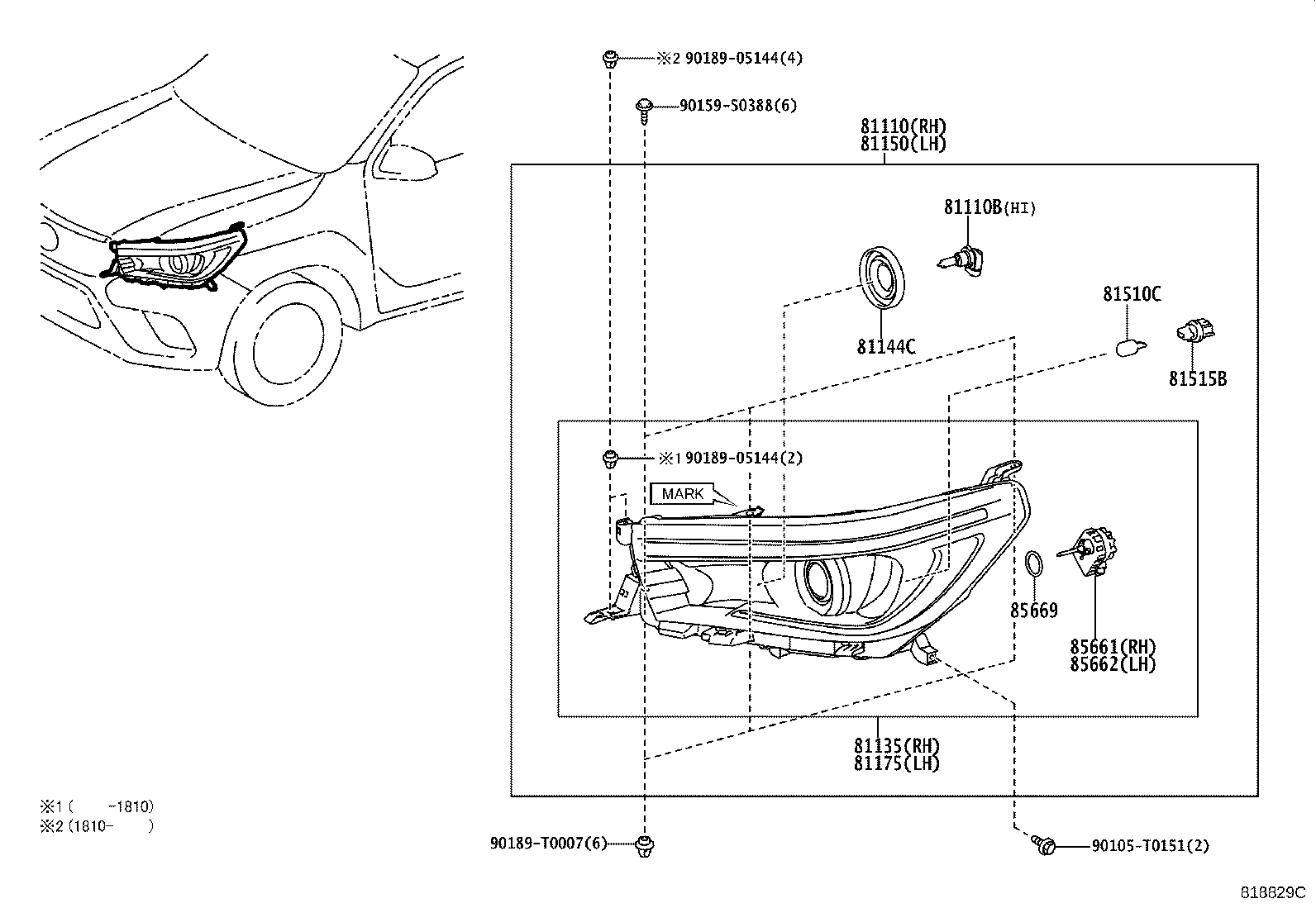 85661-02040 MOTOR, HEADLAMP LEVELING, RH product image