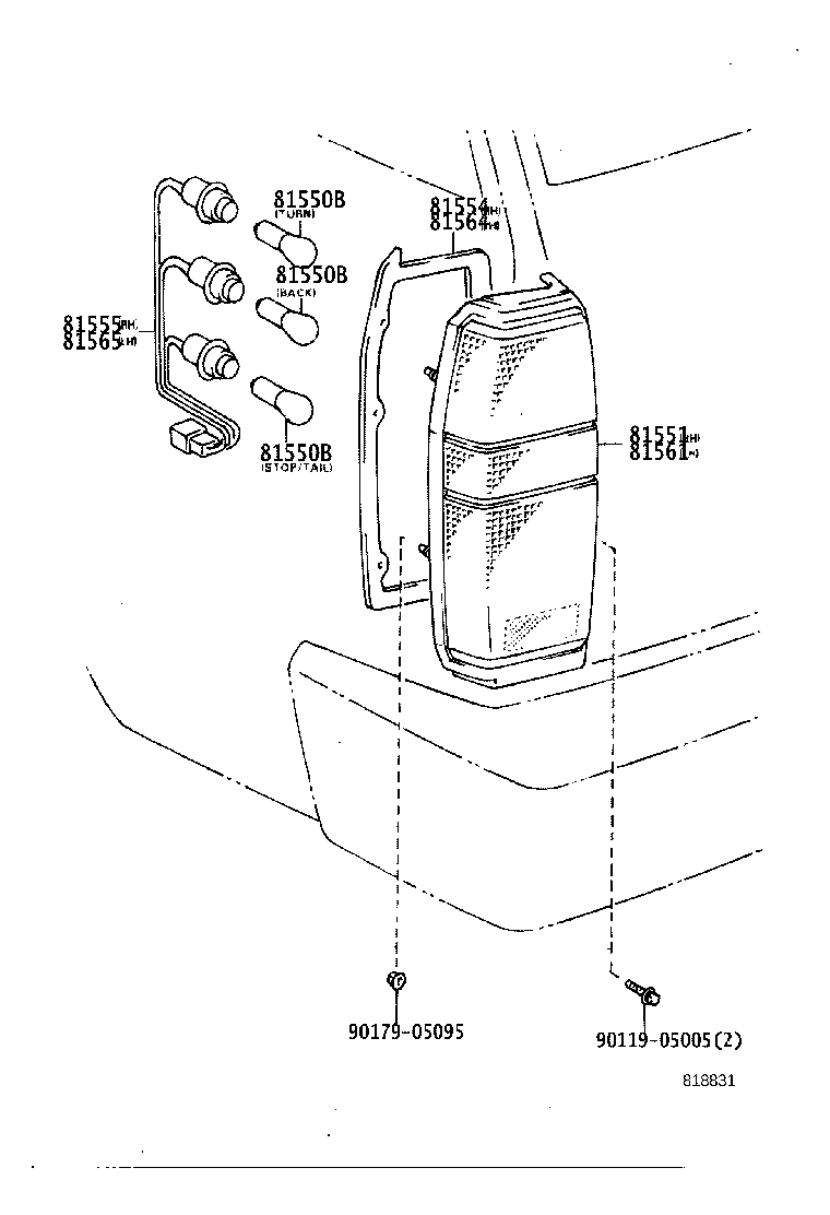 81561-91613 LENS, REAR COMBINATION LAMP, LH product image