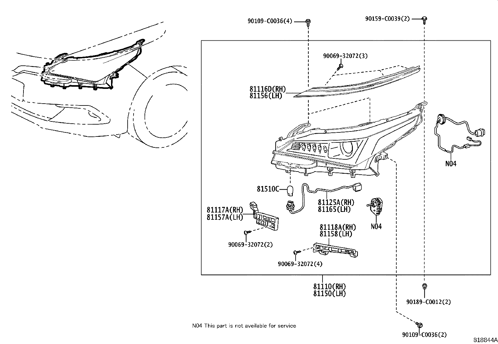 81150-YK050 HEADLAMP ASSY, LH product image