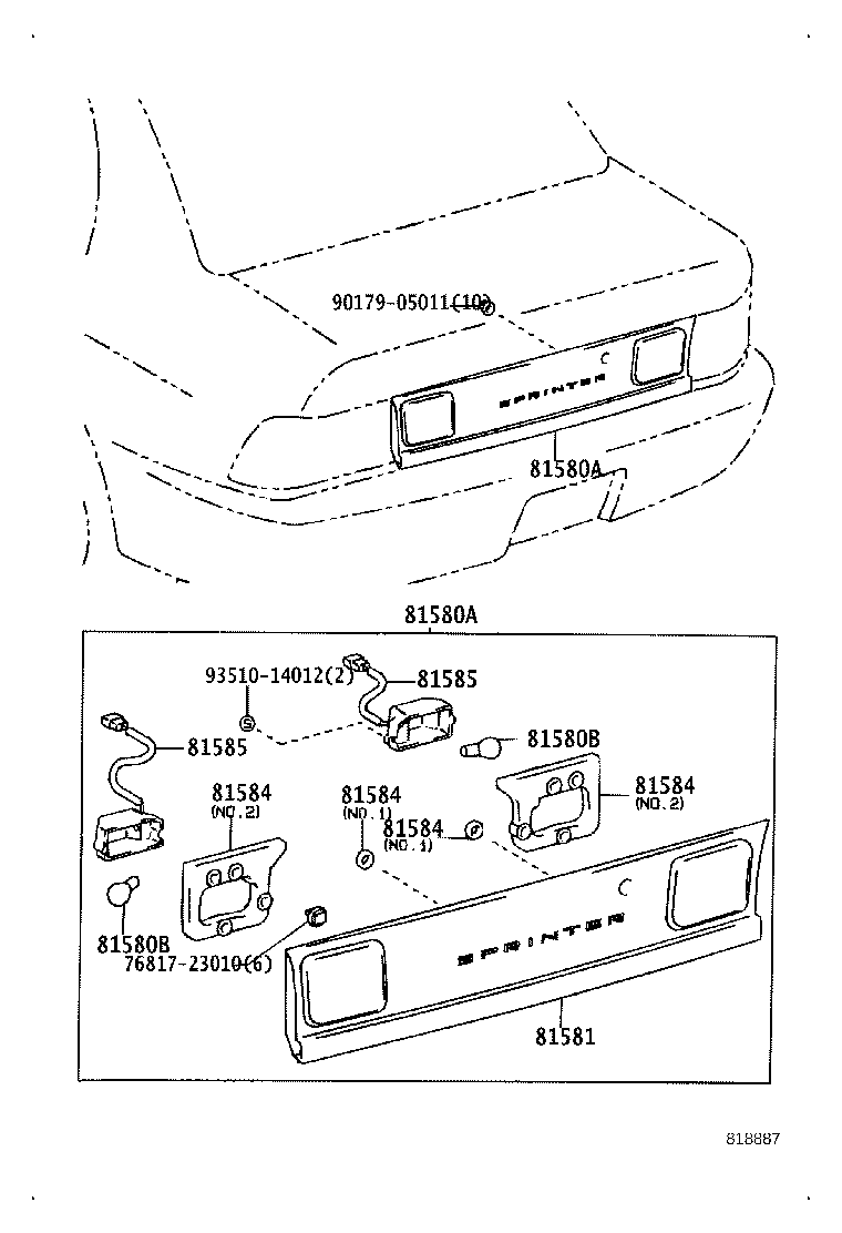 81585-12020 SOCKET & WIRE, REAR LAMP product image