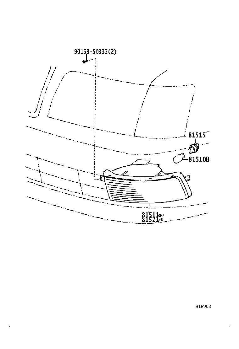 81520-30570 LAMP ASSY, FRONT TURN SIGNAL, LH product image