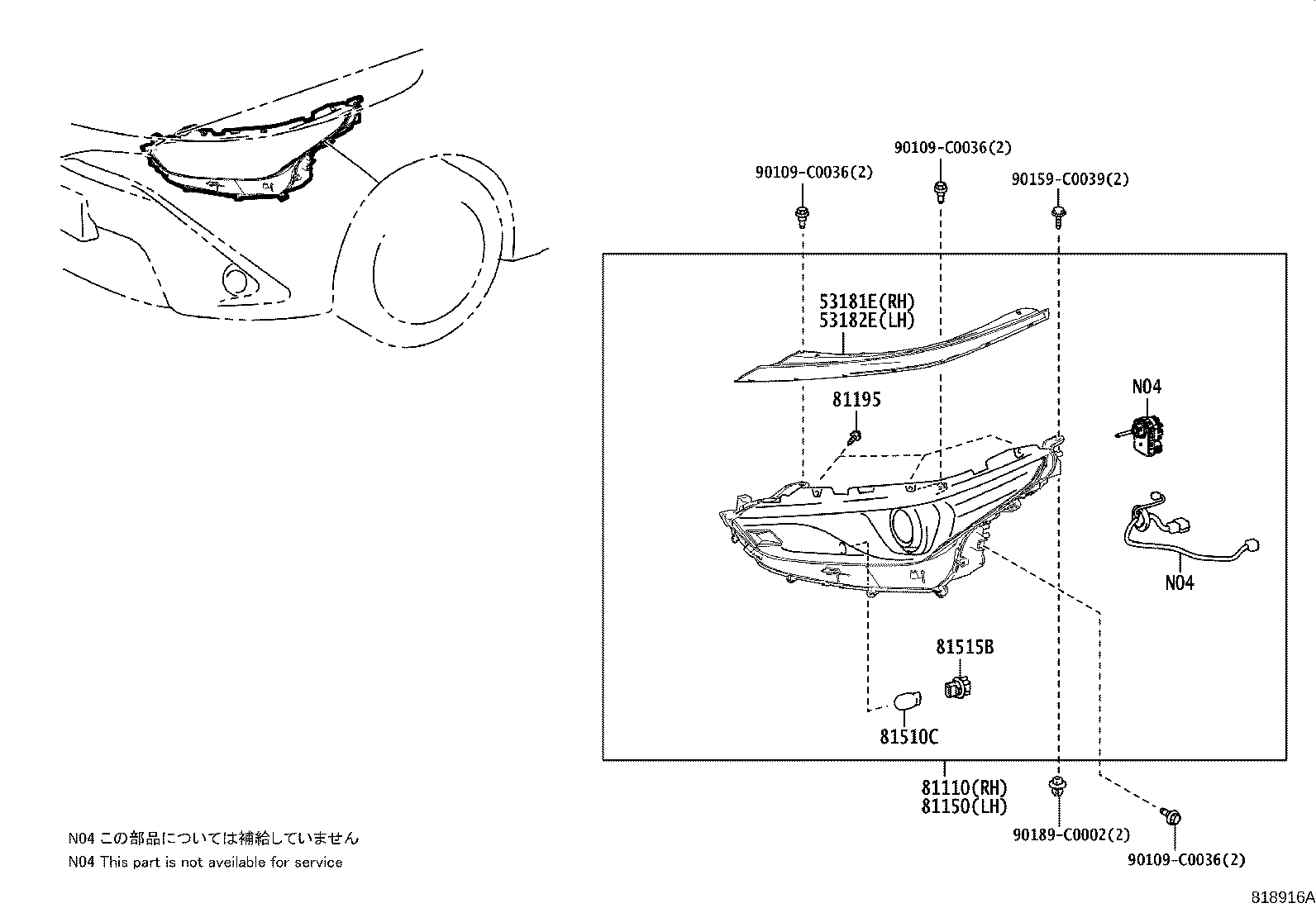 81150-02V30 HEADLAMP ASSY, LH product image