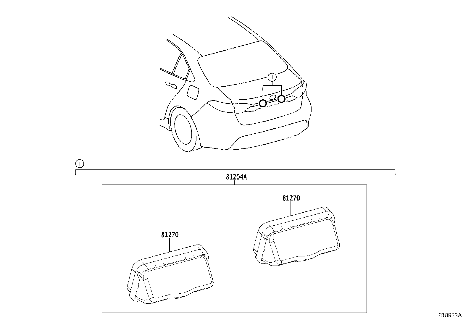 Toyota 81270-02220 LAMP ASSY, LICENSE PLATE