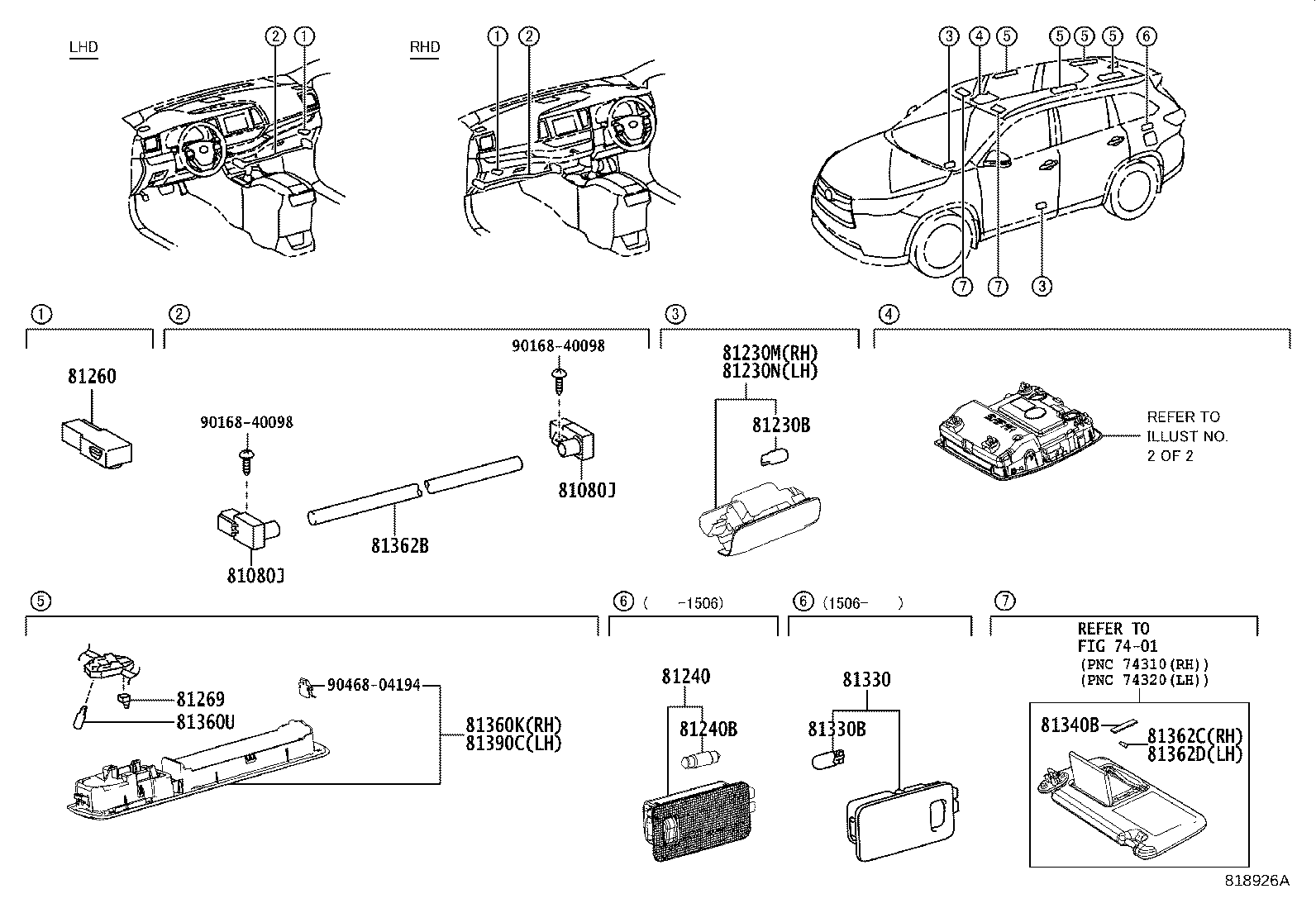 81230-06040 LAMP ASSY, COURTESY, RH product image