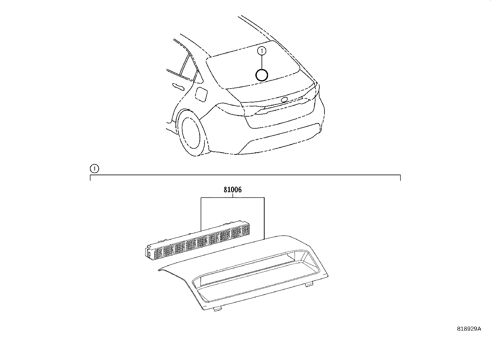 Toyota 81006-02120-C0 LAMP SET, STOP CENTER