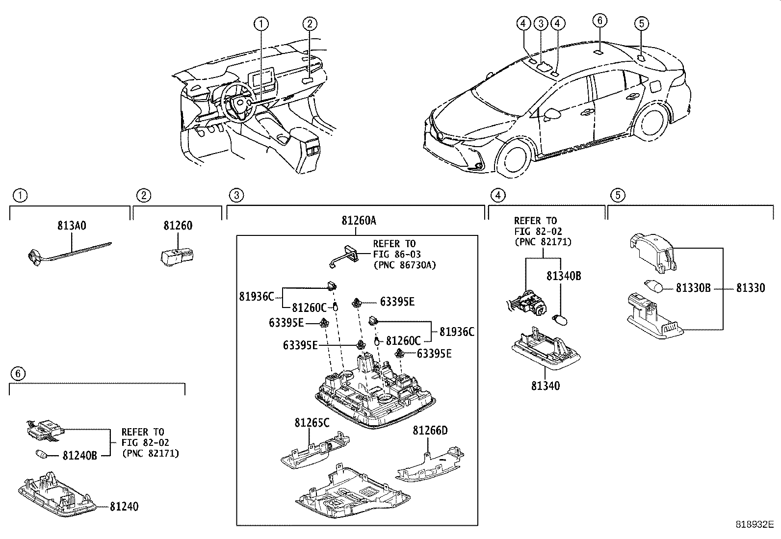 Toyota 81260-02870-A0 LAMP ASSY, MAP