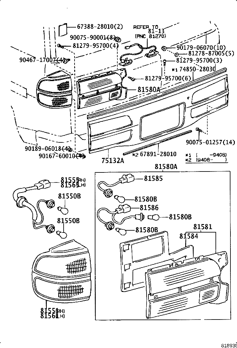75132-28050 COVER, LICENSE REAR LAMP product image