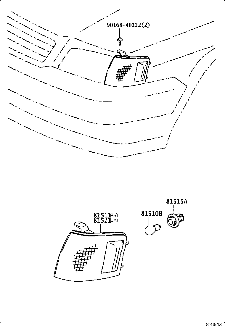 81510-16210 LAMP ASSY, FRONT TURN SIGNAL, RH product image