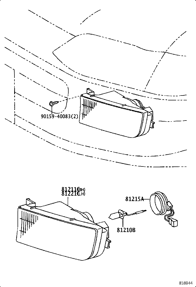 81215-12100 SOCKET & WIRE, FOG LAMP product image