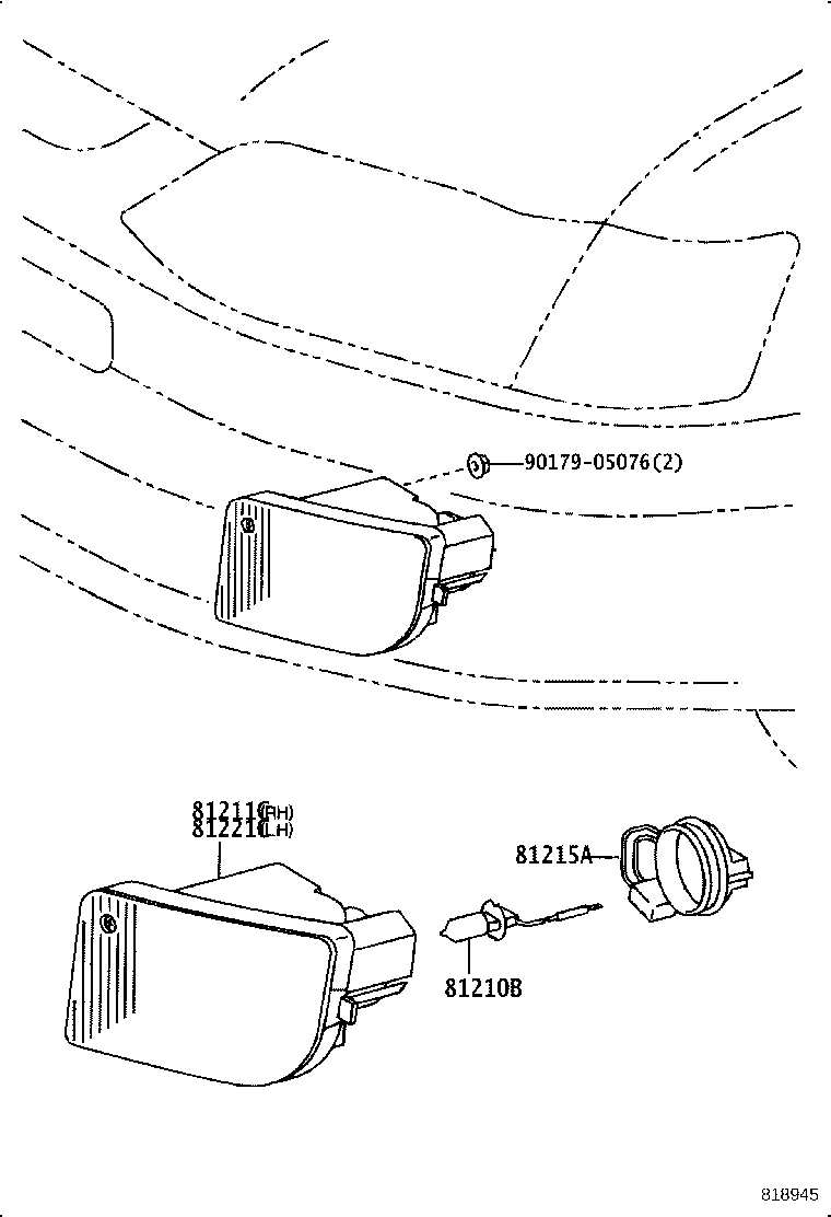 81215-12100 SOCKET & WIRE, FOG LAMP product image