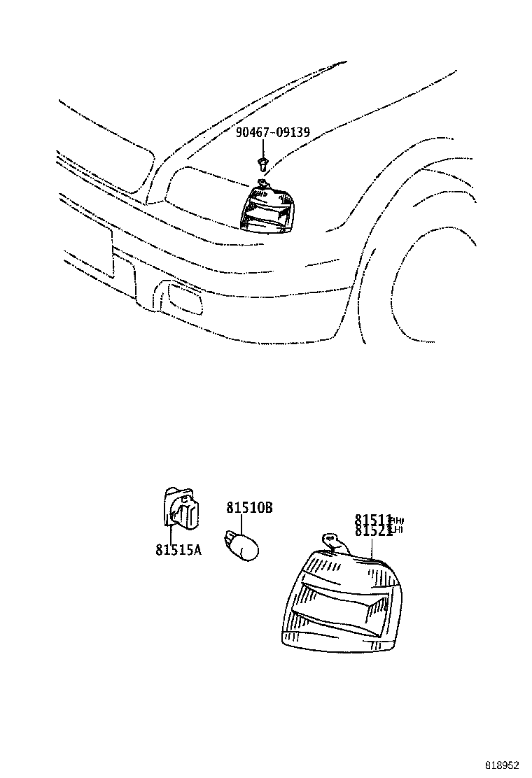 81511-13040 LENS, FRONT TURN SIGNAL LAMP, RH product image