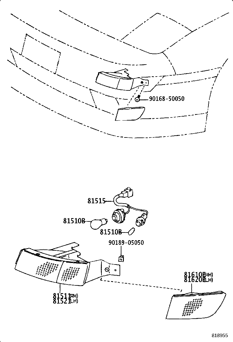 81511-17050 LENS, FRONT TURN SIGNAL LAMP, RH product image