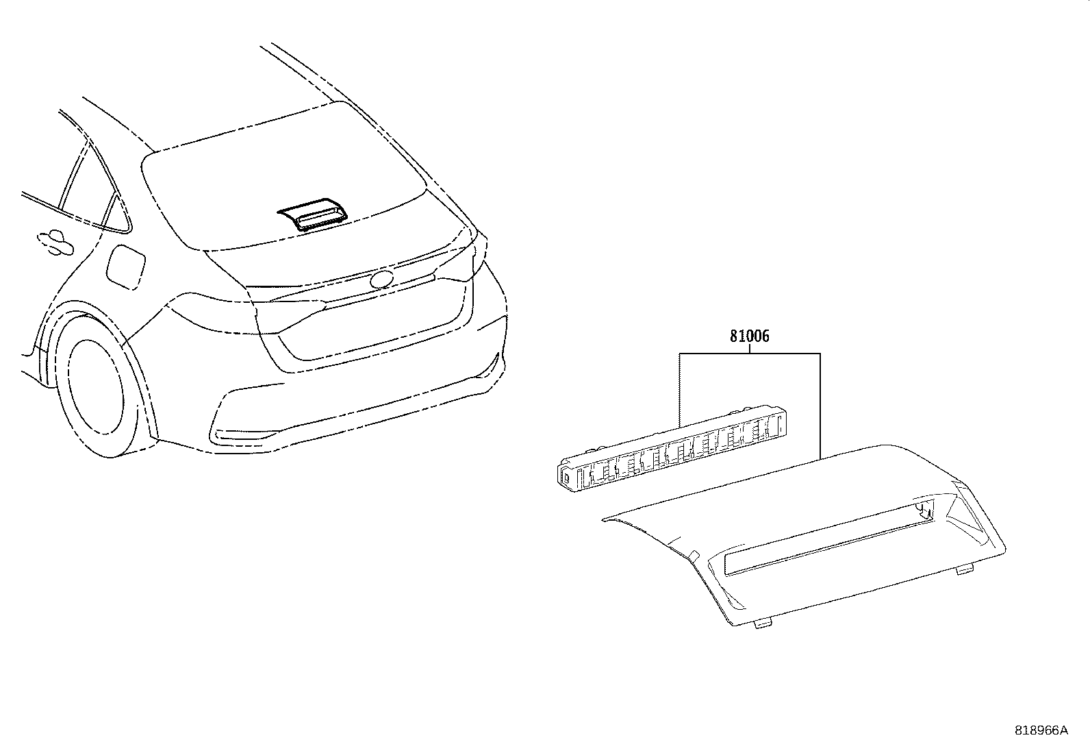 81006-02200-C0 LAMP SET, STOP CENTER product image