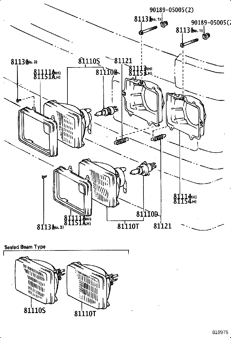 90981-05060 SEALED BEAM UNIT, NO.2 product image