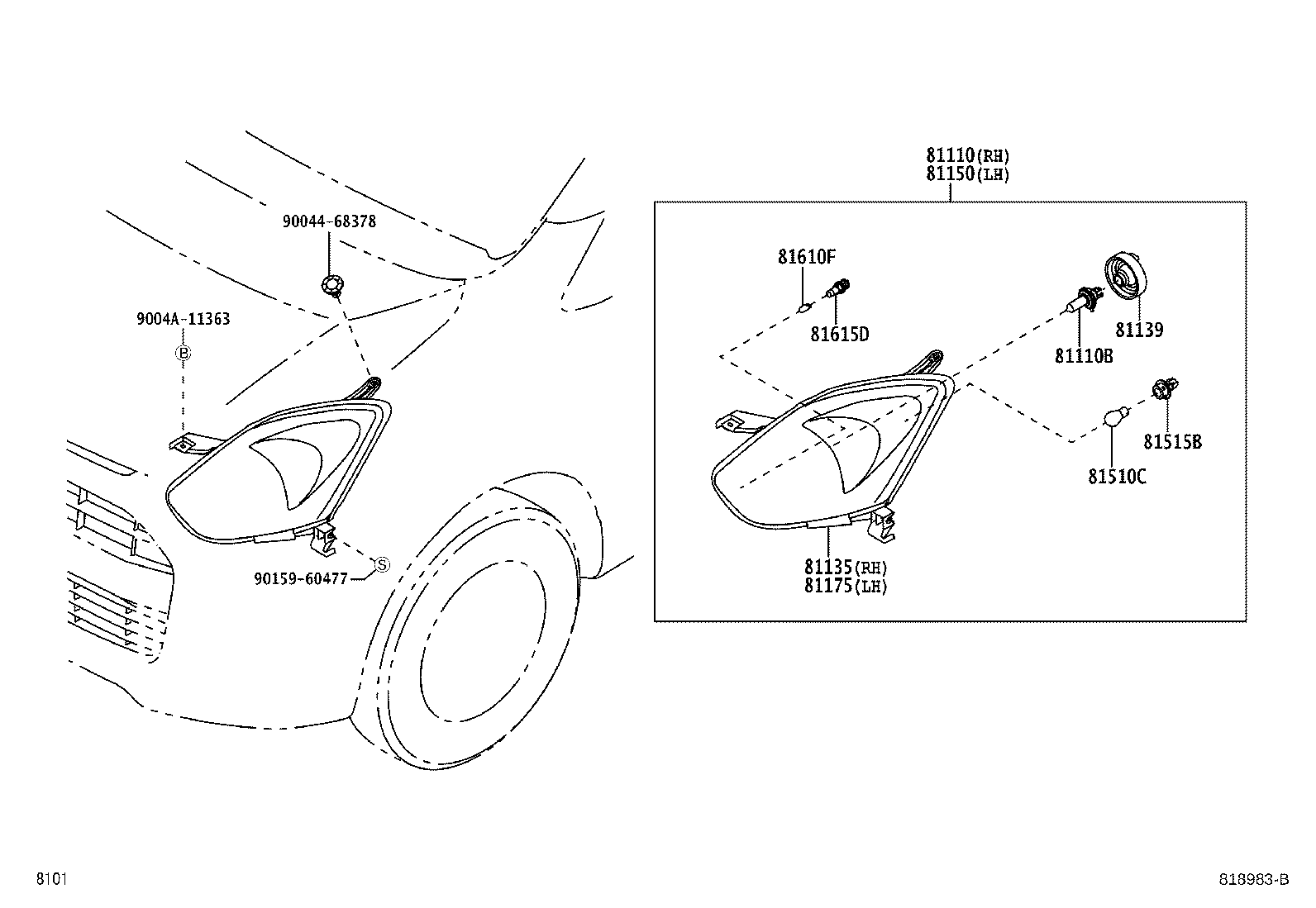 90049-51186 BULB (FOR FRONT TURN SIGNAL LAMP) product image