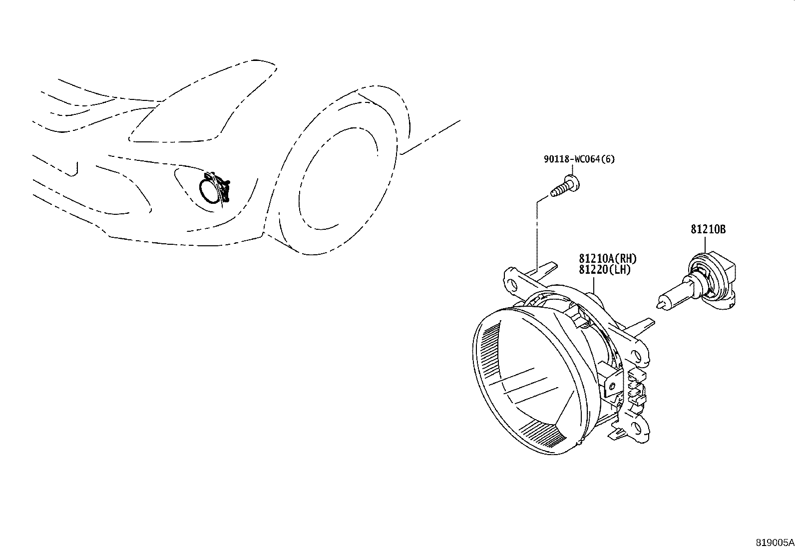 90118-WC273 BULB, FOG LAMP product image