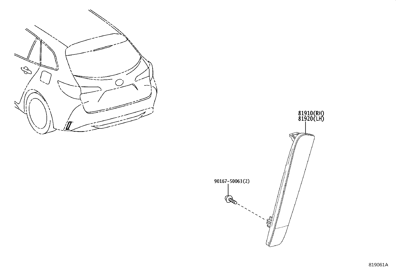 81910-12151 REFLECTOR ASSY, REFLEX, RH product image