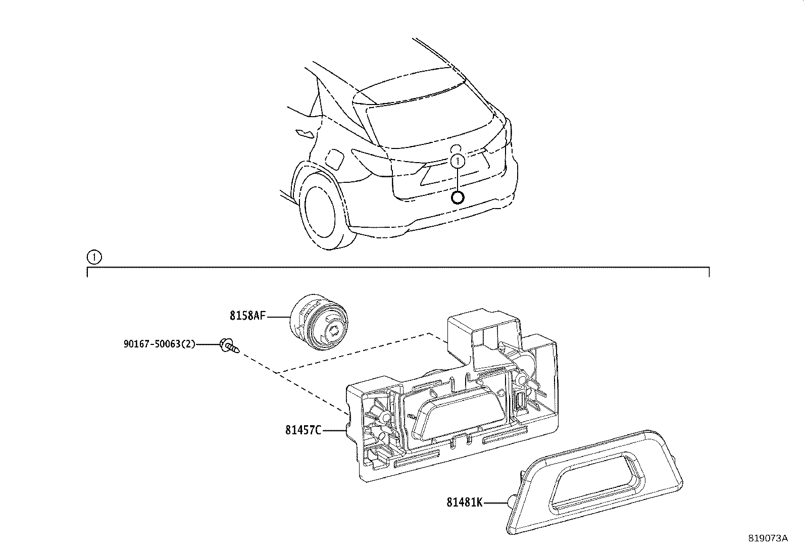 81457-48090 LENS & BODY, REAR FOG LAMP product image