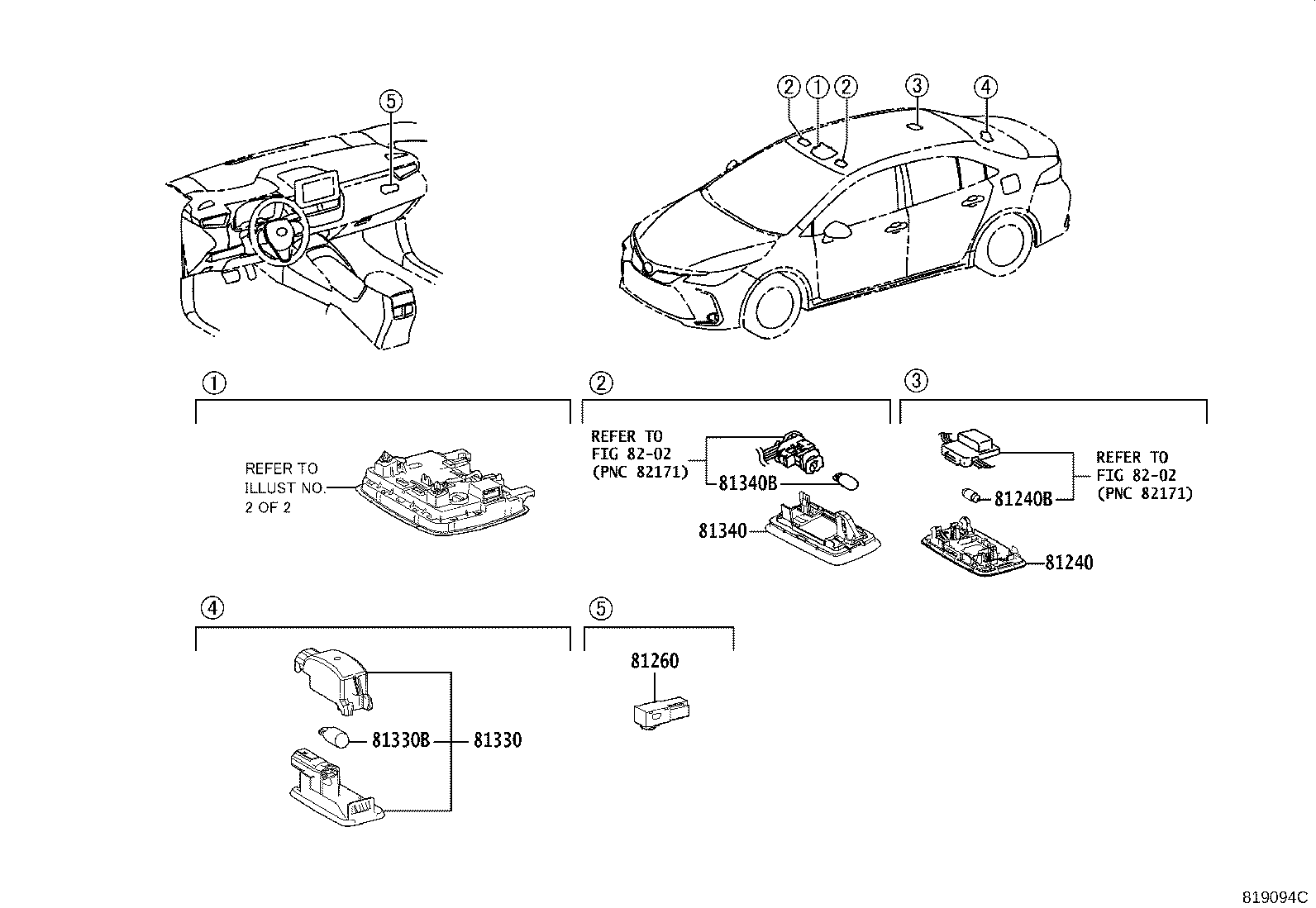 81208-12220-C0 LAMP SUB-ASSY, MAP product image