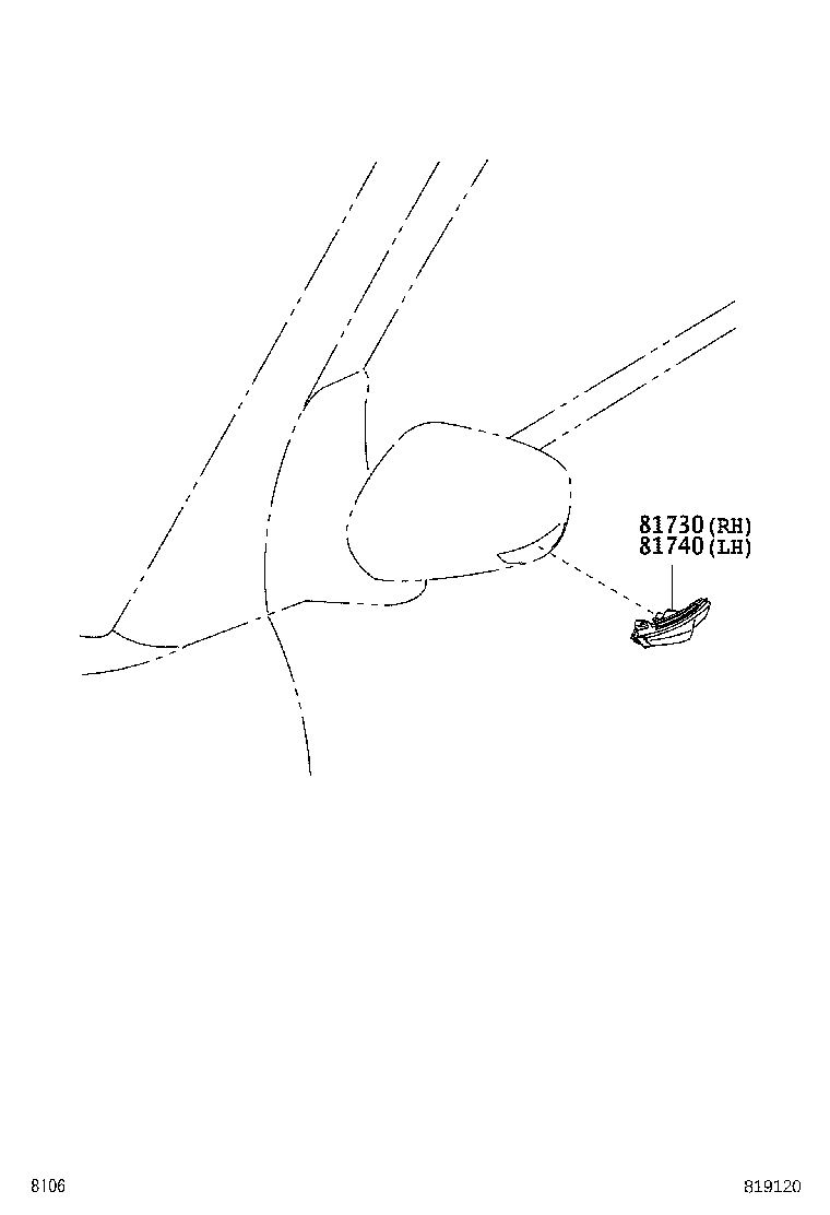 81740-B1020 LAMP ASSY, SIDE TURN SIGNAL, LH product image