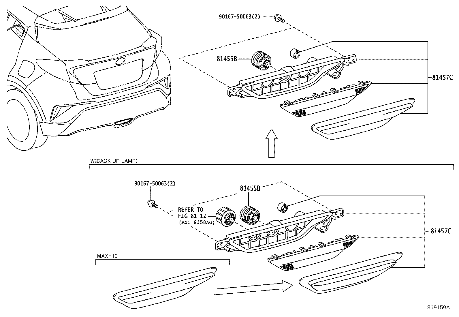 81457-F4100 LENS & BODY, REAR FOG LAMP product image