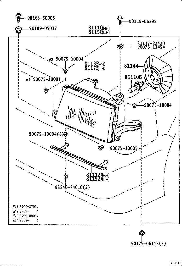 81150-30822 HEADLAMP ASSY, LH product image
