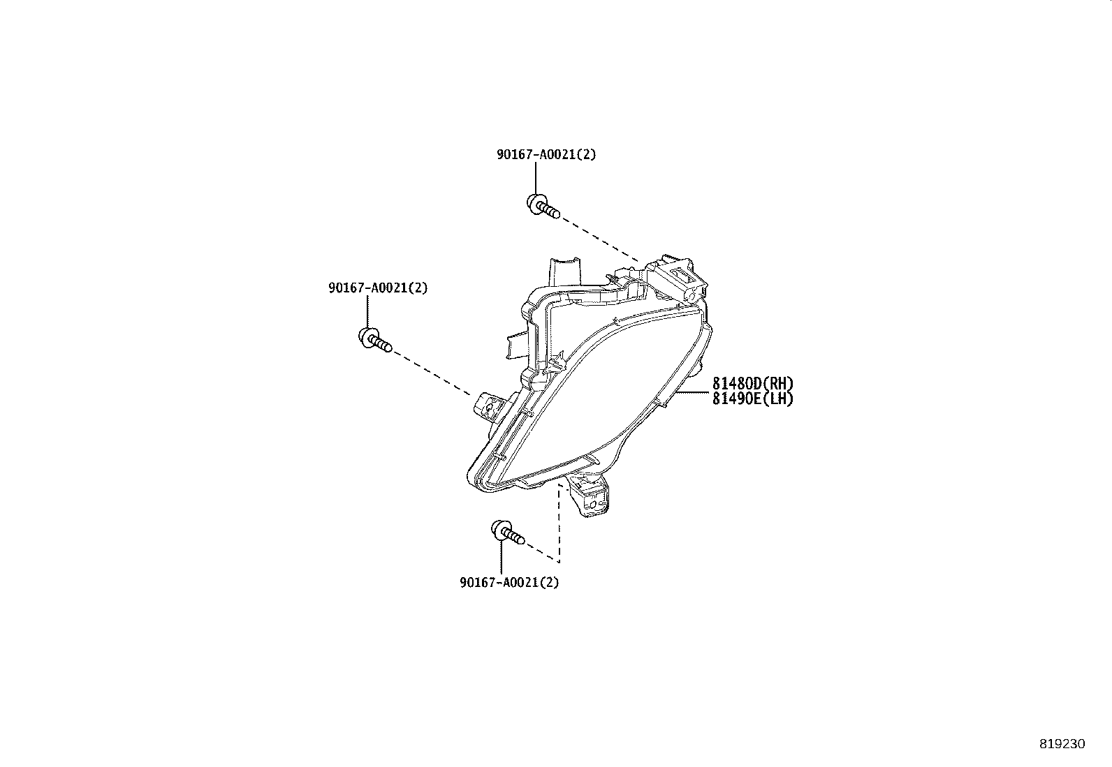 81480-0E060 REFLECTOR ASSY, REFLEX, RH product image
