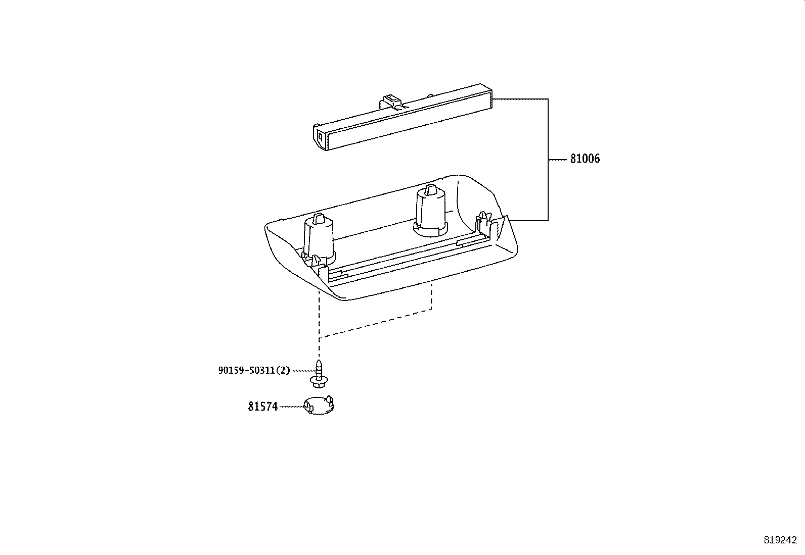 81006-0D390-C0 LAMP SET, STOP CENTER product image