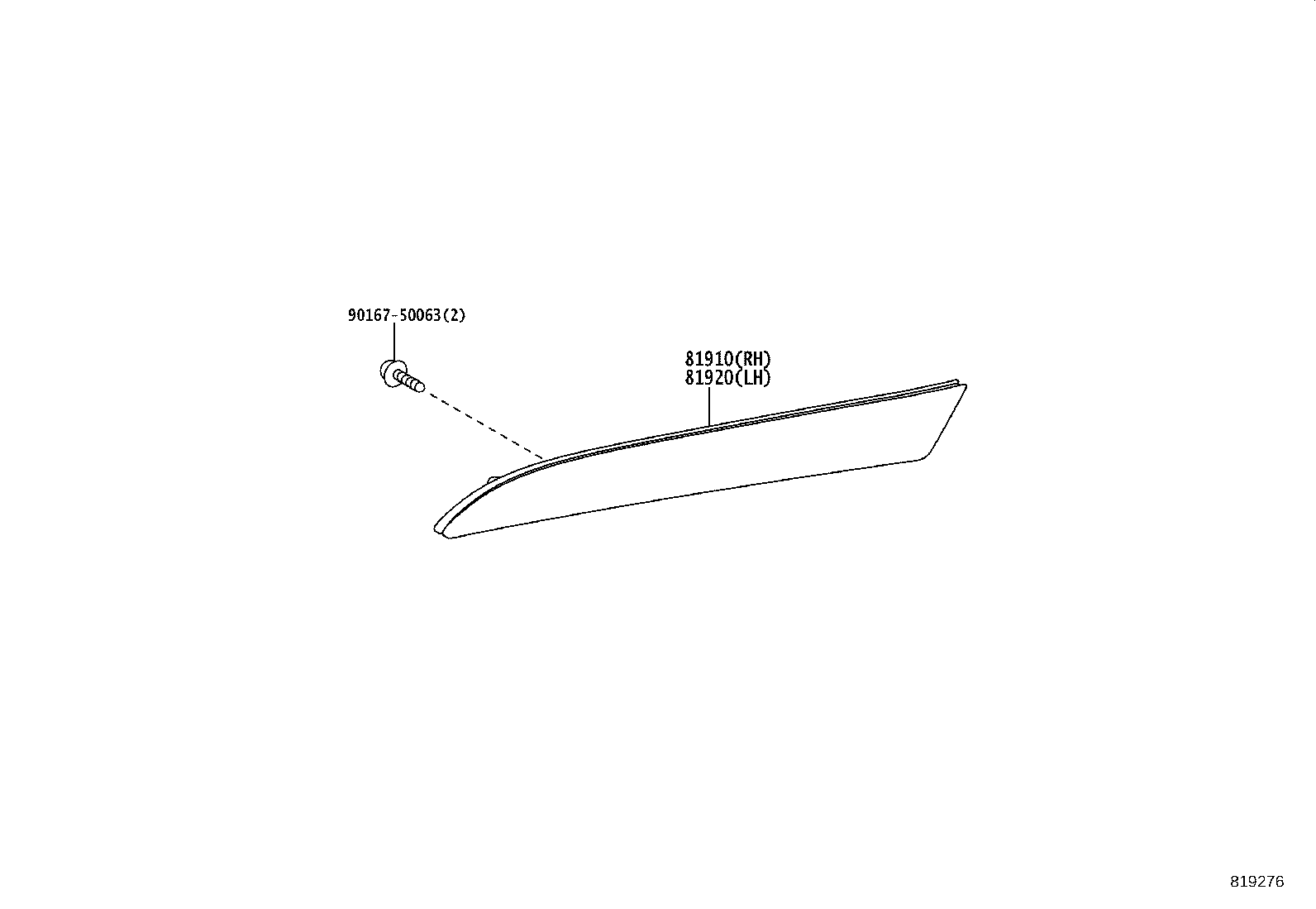 81910-58020 REFLECTOR ASSY, REFLEX, RH product image