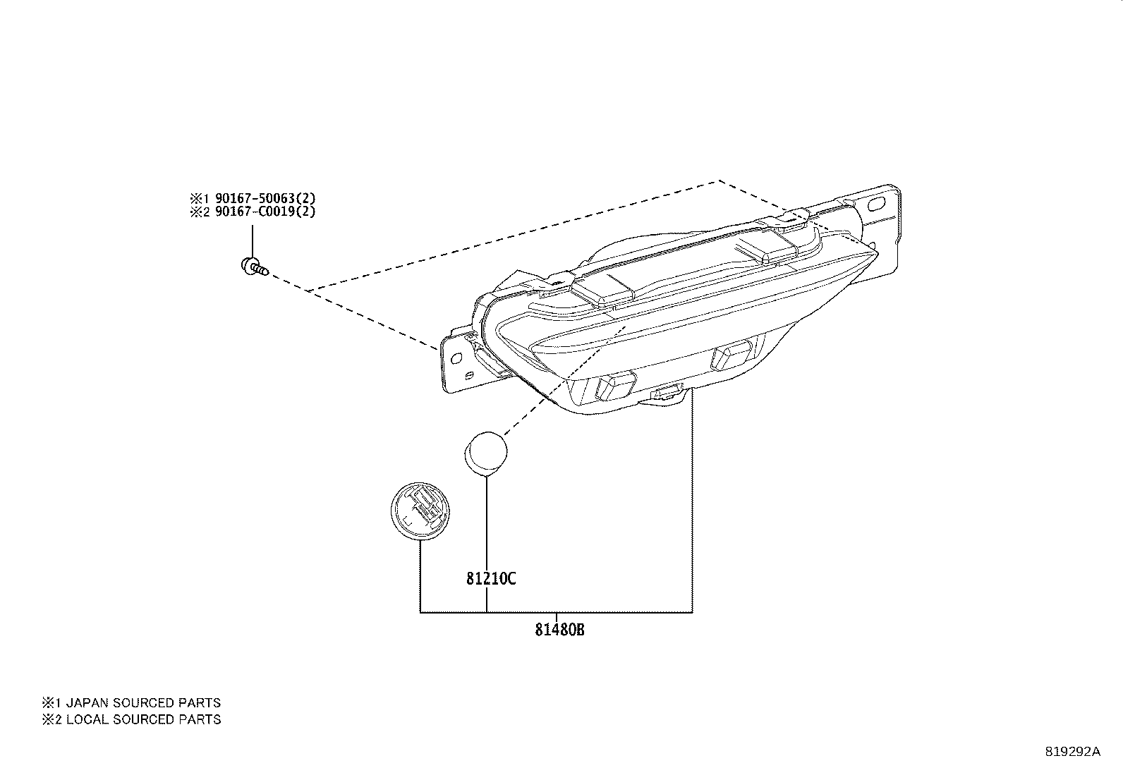 81480-F4120 LAMP ASSY, REAR FOG product image