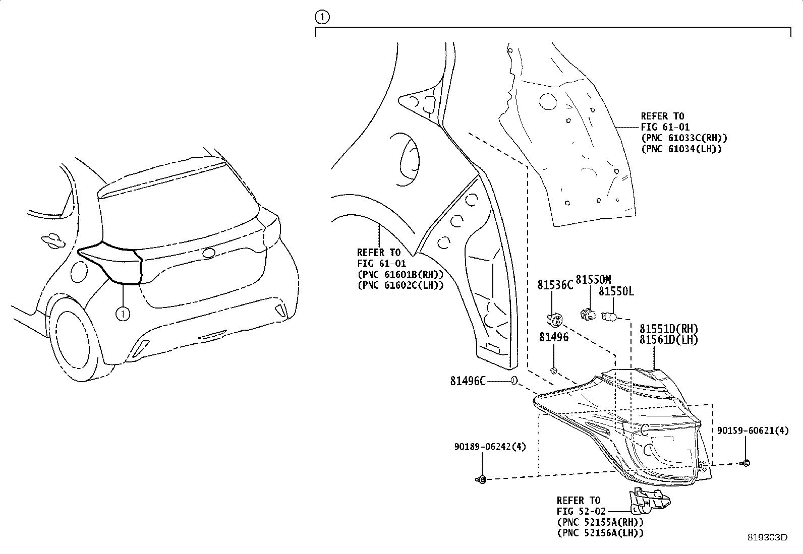 81551-K0010 LENS & BODY, REAR COMBINATION LAMP, RH product image