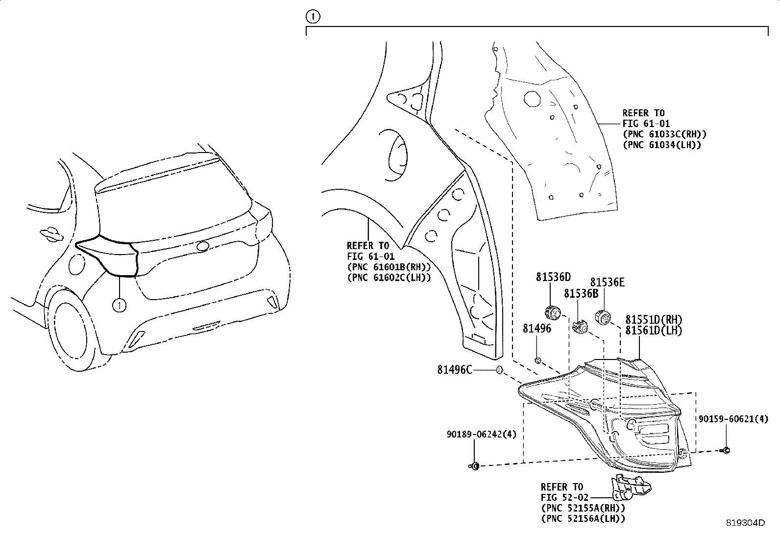 81551-K0010 LENS & BODY, REAR COMBINATION LAMP, RH product image