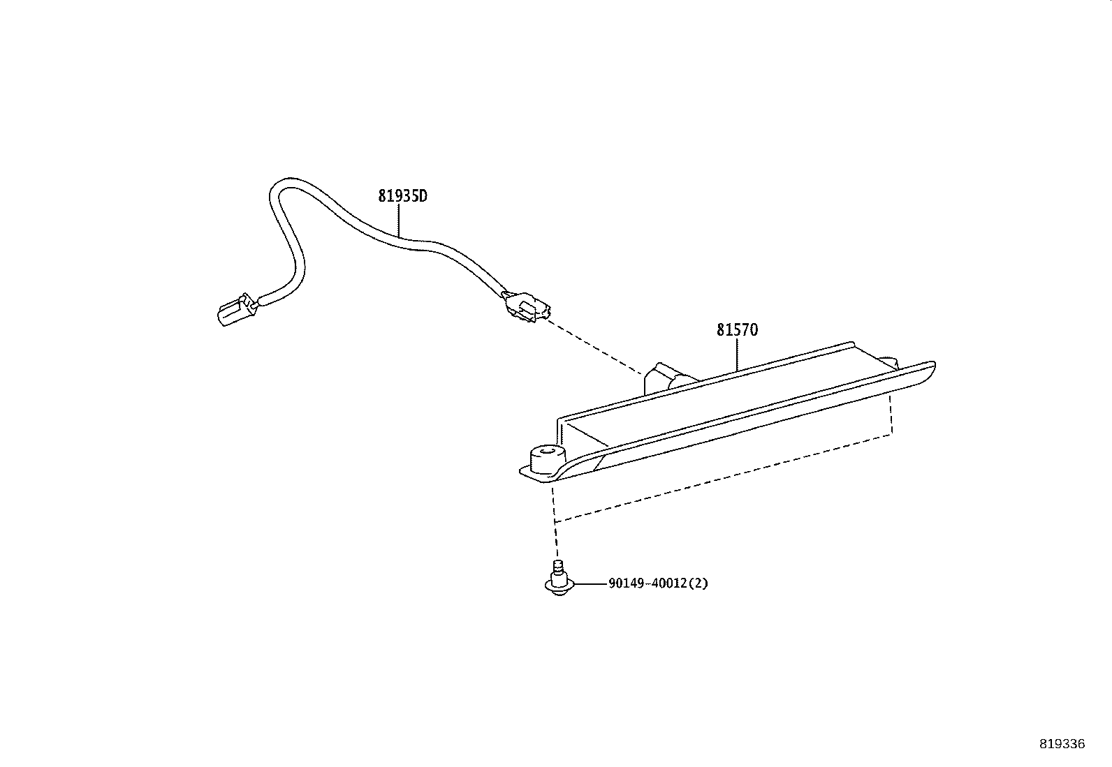 81935-0K030 CORD ASSY, CENTER STOP LAMP product image