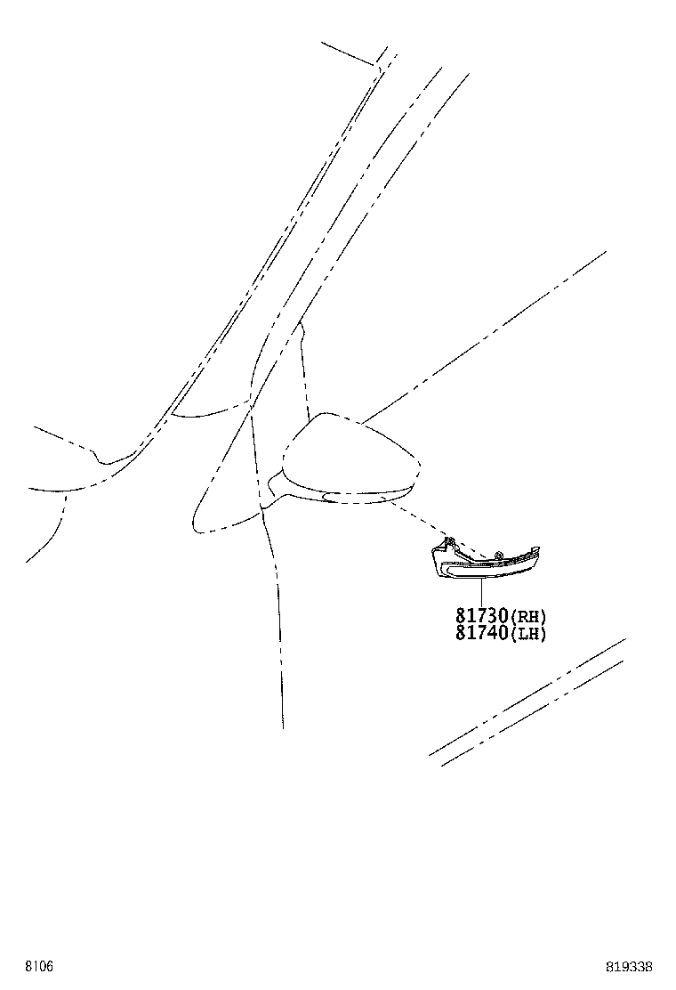 81740-BZ120 LAMP ASSY, SIDE TURN SIGNAL, LH product image