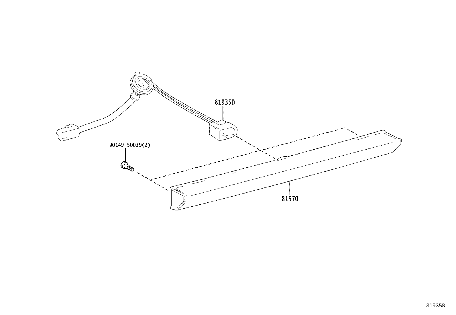 81935-0R080 CORD ASSY, CENTER STOP LAMP product image