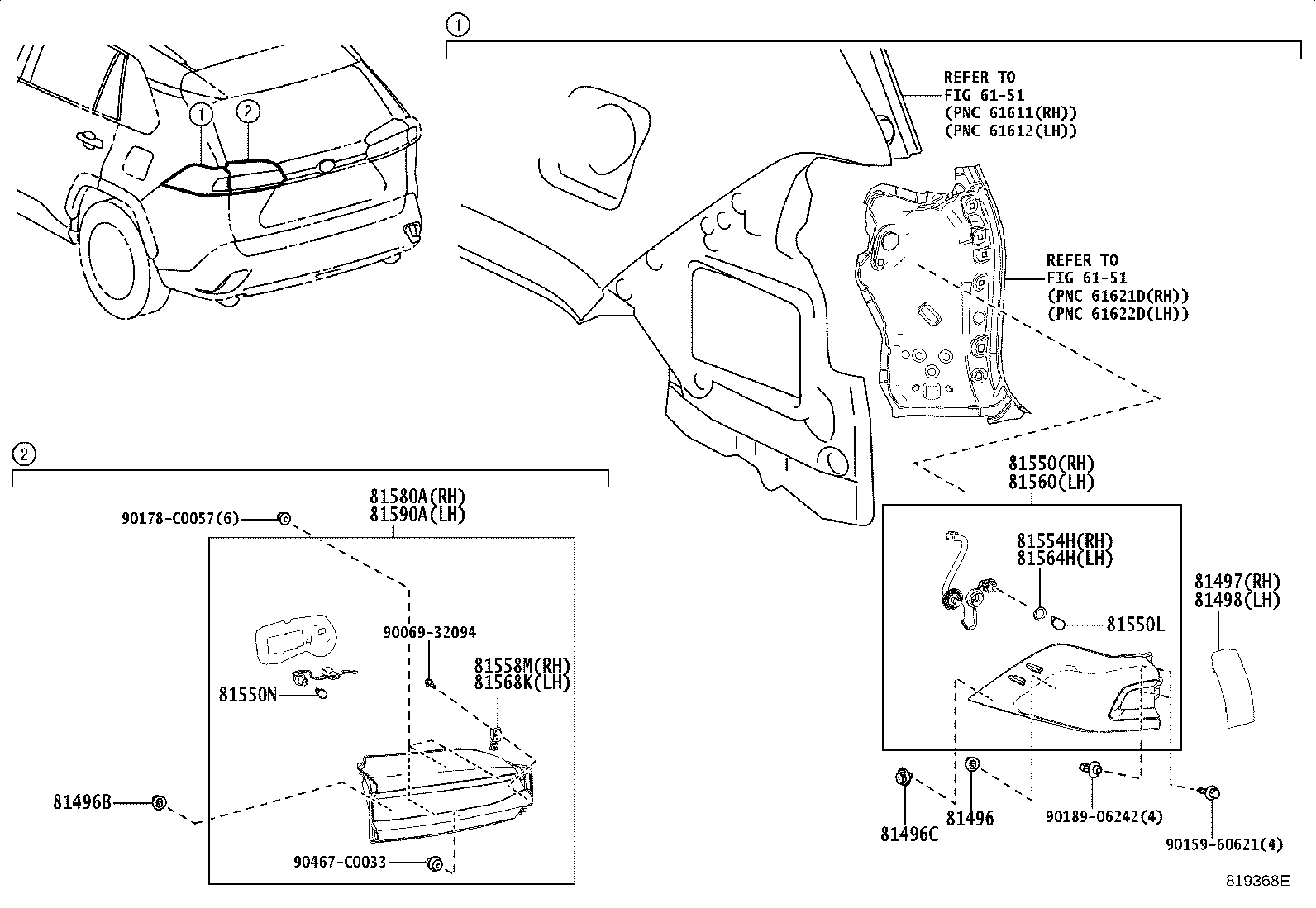 81590-0R080 LAMP ASSY, REAR, LH product image