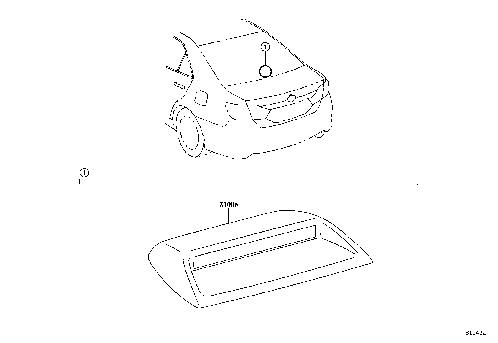 81006-06120-A0 LAMP SET, STOP CENTER product image