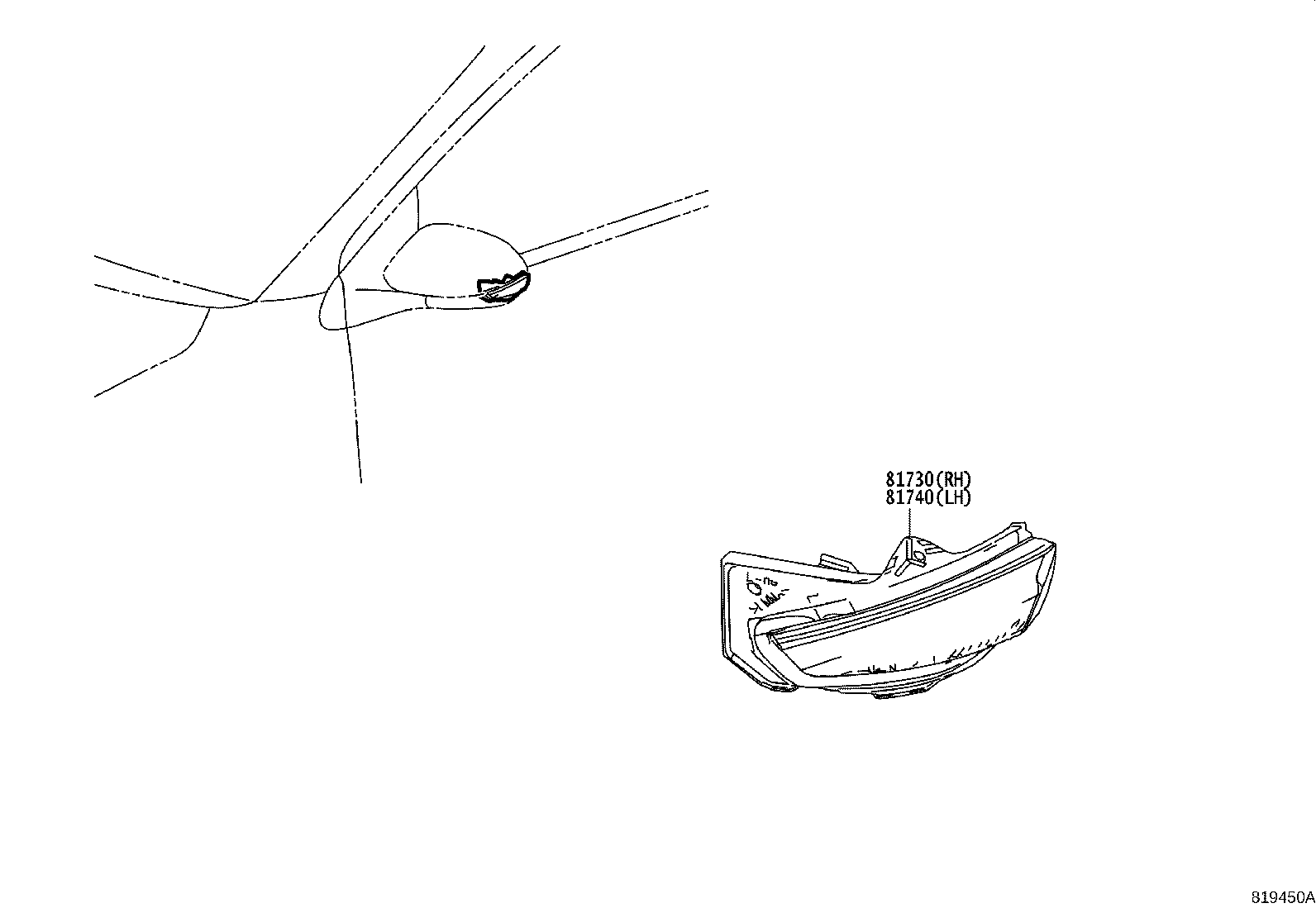 81740-02200 LAMP ASSY, SIDE TURN SIGNAL, LH product image