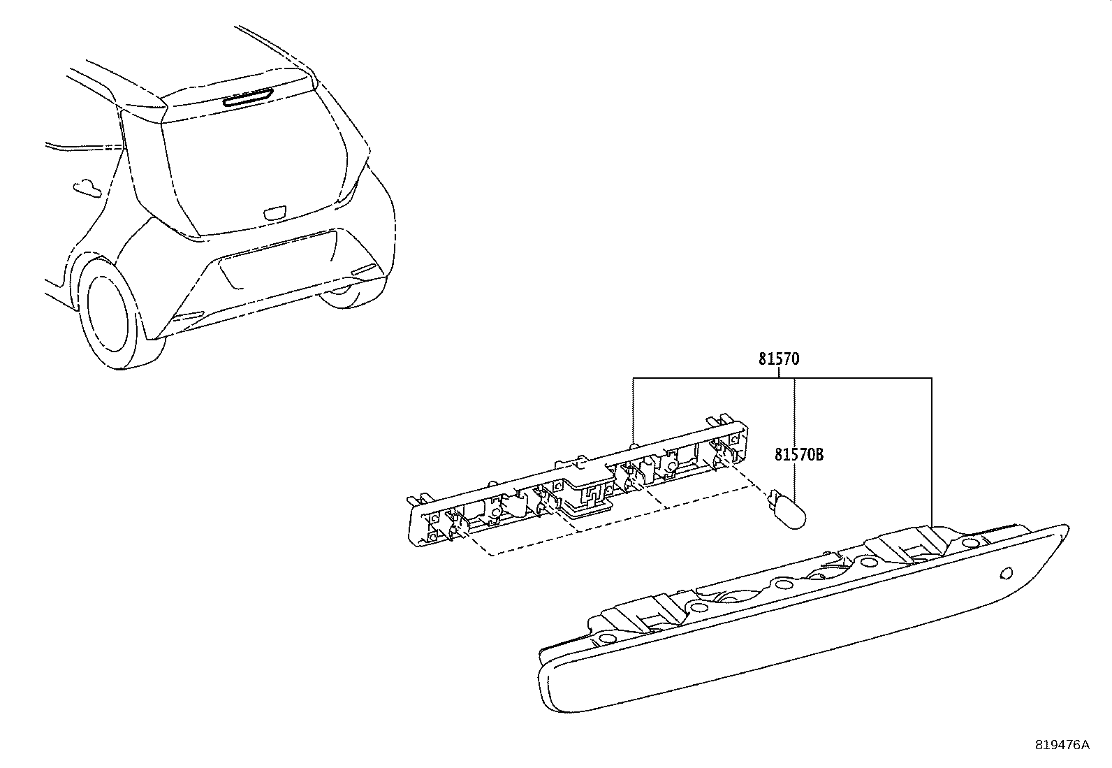81570-0H020 LAMP ASSY, CENTER STOP product image