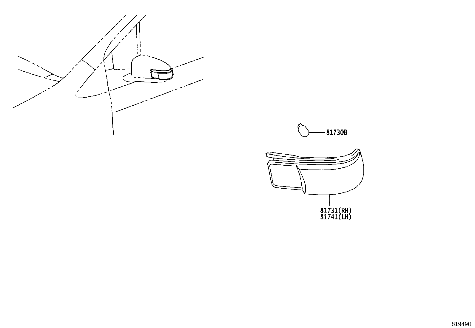 81741-0D020 LENS, SIDE TURN SIGNAL LAMP, LH product image