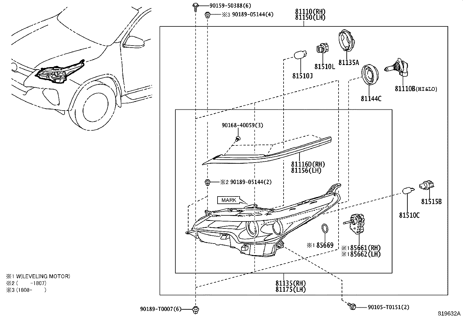 81150-0KA80 HEADLAMP ASSY, LH product image
